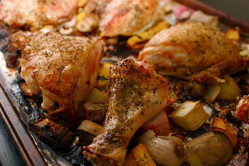 Roasted Chicken on a Bed of Winter Vegetables | Witty in the City